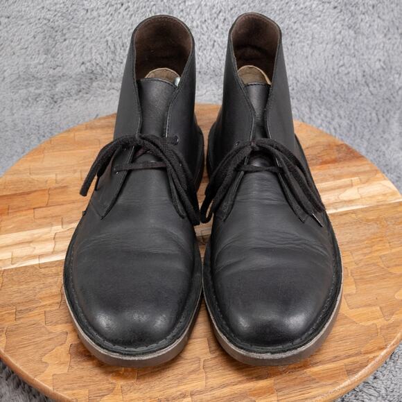Men's Clark Leather Chukka Boot Black Size 9 1/2 Great Condition! - Picture 2 of 8